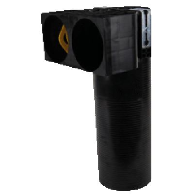 Adaptador HDPE doble codo ø75 bche ø125 - 4013960343472