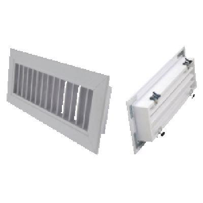 Grille dble défl. clips alu blc 300x150 - GSDABLC3015